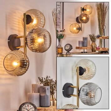 Ripoll kullampa, Vägglampa Guld, Svart, 3-ljuskällor Ripoll kullampa, Vägglampa Guld, Svart, 3-ljuskällor