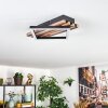 Ellekilde Taklampa LED Brun, träoptik, Svart, 1-ljuskällor