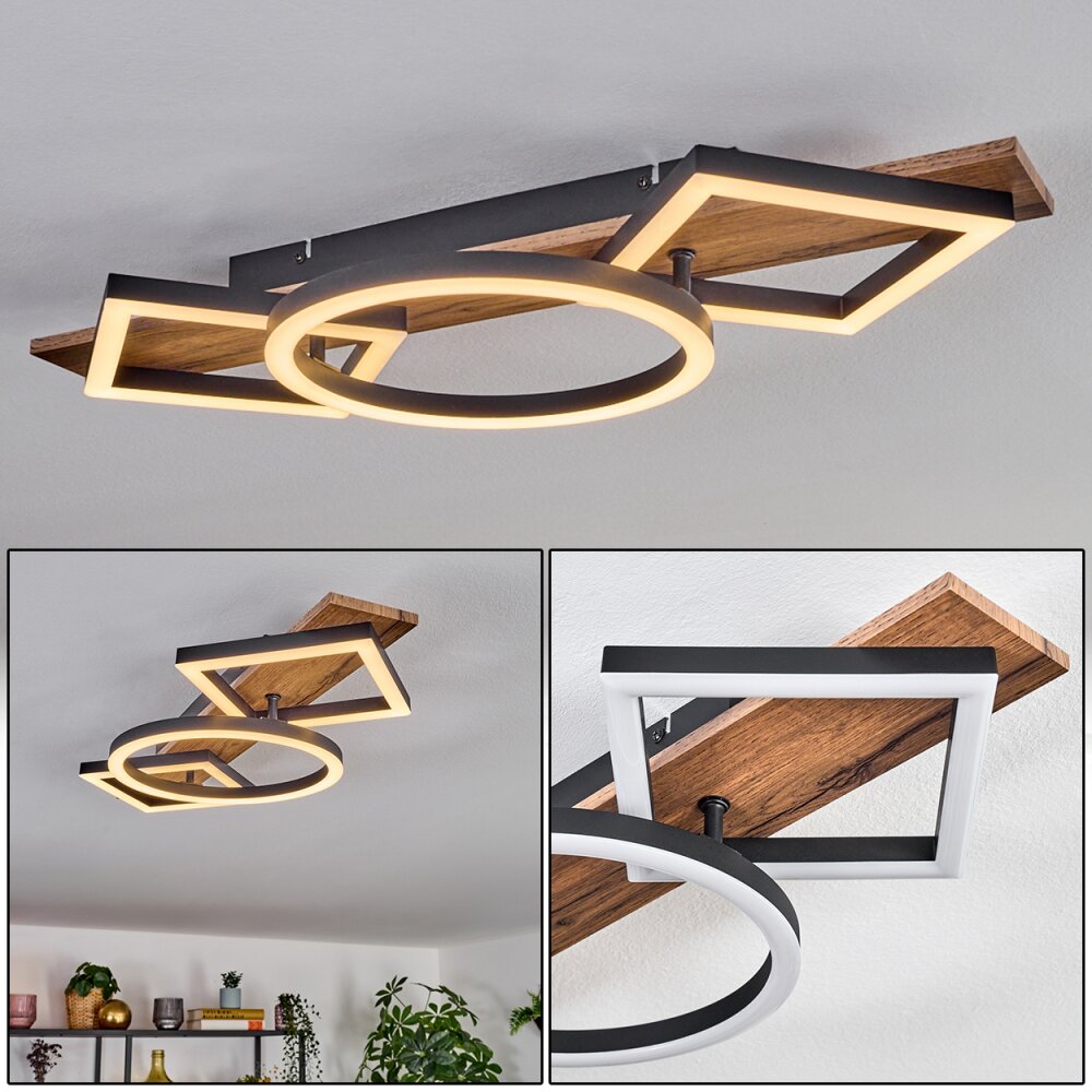 Cascada Taklampa LED Brun, träoptik, Svart, 1-ljuskällor main product photo