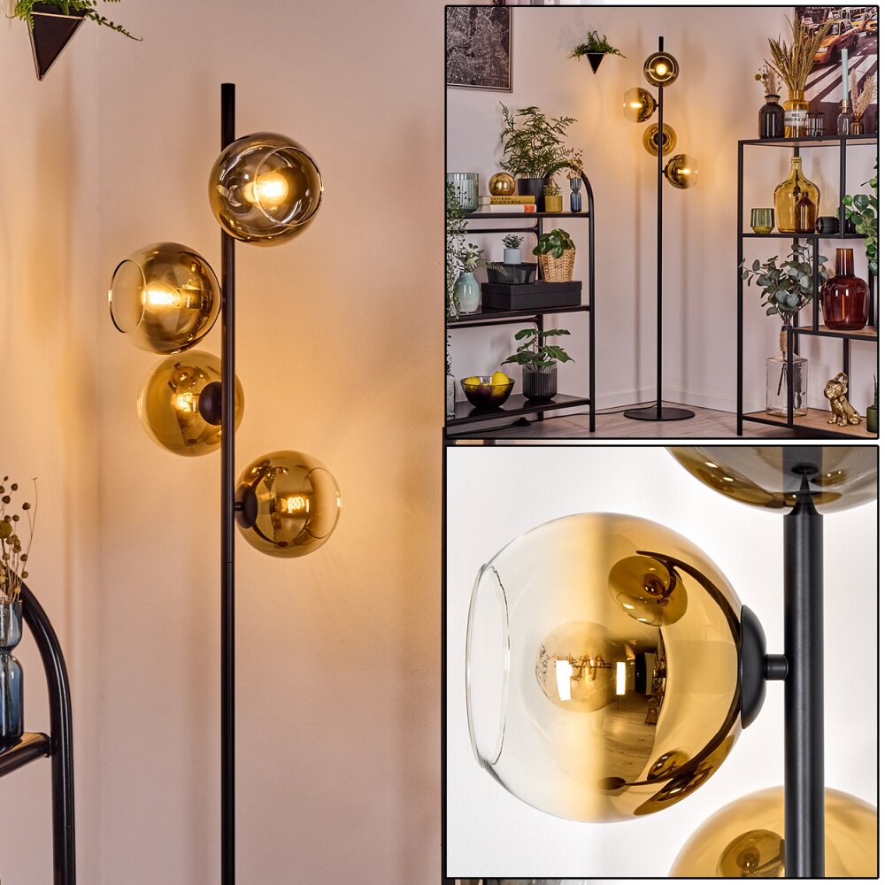 Koyoto Golvlampa Guld, Klart, 4-ljuskällor main product photo