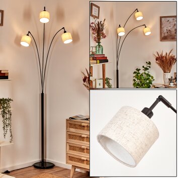 Bassagoda Golvlampa Krom, Svart, 3-ljuskällor