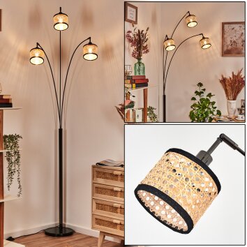 Ramila Golvlampa Krom, Svart, 3-ljuskällor