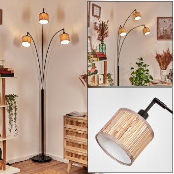 Bongal Golvlampa Krom, Svart, 3-ljuskällor