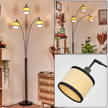 Chellas Golvlampa Krom, Svart, 3-ljuskällor