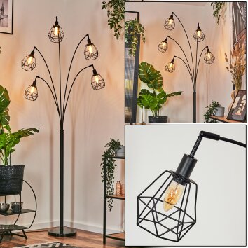 Yaak Golvlampa Svart, 5-ljuskällor