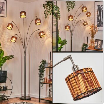 Cando Golvlampa Nickel matt, Svart, 5-ljuskällor