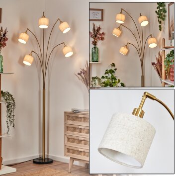Bassagoda Golvlampa Mässing, Svart, 5-ljuskällor