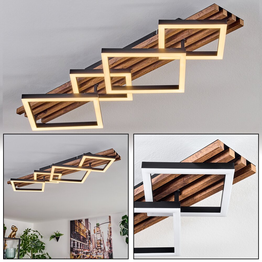 Ellekilde Taklampa LED Brun, träoptik, Svart, 1-ljuskällor main product photo