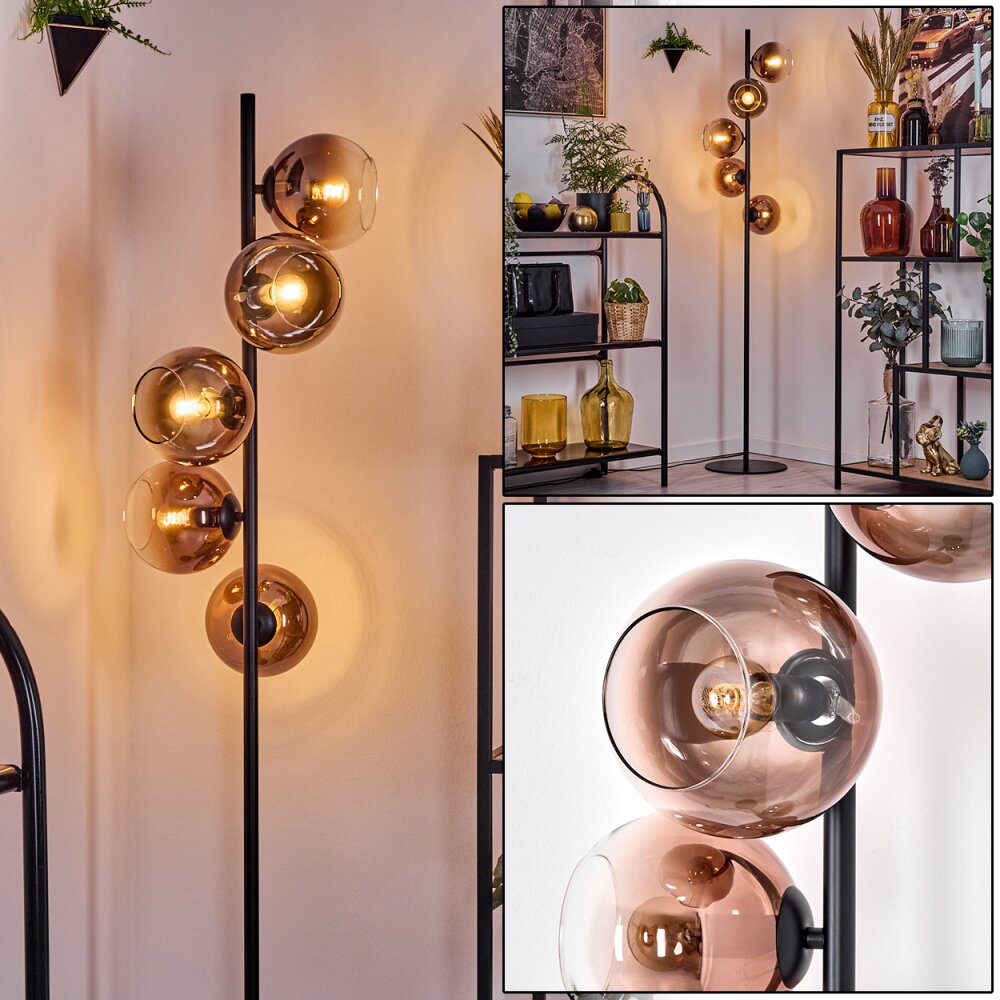 Koyoto Golvlampa 31 cm Klart, Kopparfärg, 5-ljuskällor main product photo