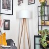 Soungou Golvlampa Trä ljus, Vit, 1-ljuskällor