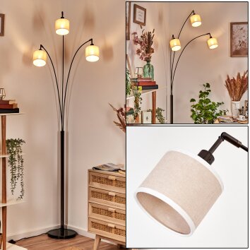 Bassagoda Golvlampa Krom, Svart, 3-ljuskällor