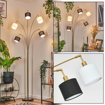 Bassagoda Golvlampa Mässing, Svart, 5-ljuskällor