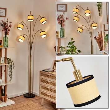 Chellas Golvlampa Mässing, Svart, 5-ljuskällor