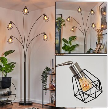 Yaak Golvlampa Nickel matt, Svart, 5-ljuskällor