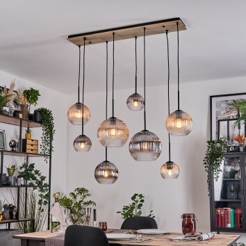 Koyoto Pendellampa, kullampa, Pendelbelysning Naturfärger, Svart, 8-ljuskällor