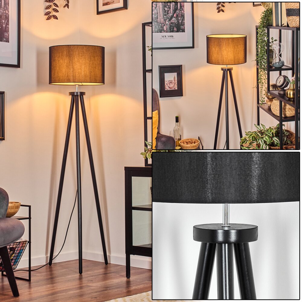 Soungou Golvlampa Krom, Svart, 1-ljuskällor main product photo