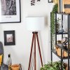 Soungou Golvlampa Krom, Trä mörkt, 1-ljuskällor