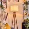 Soungou Golvlampa Krom, Trä mörkt, 1-ljuskällor