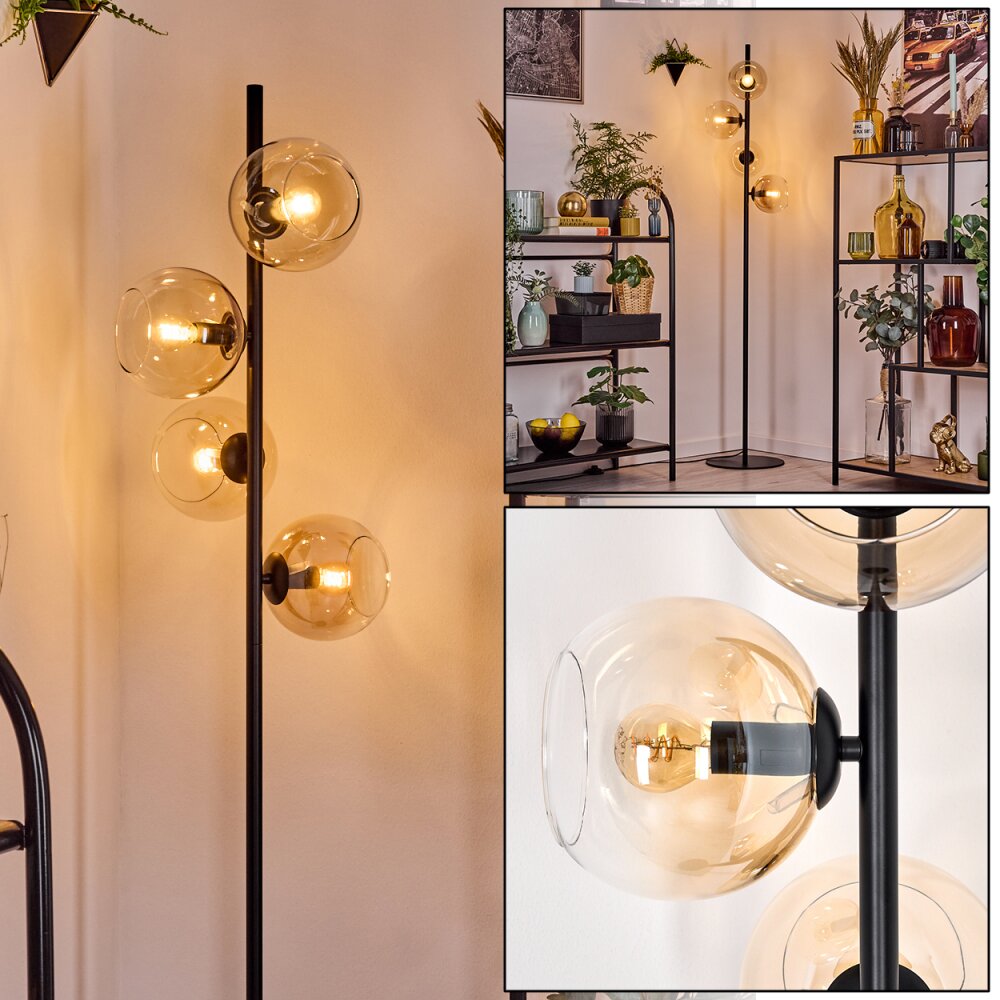 Koyoto Golvlampa Amber, Klart, 4-ljuskällor main product photo