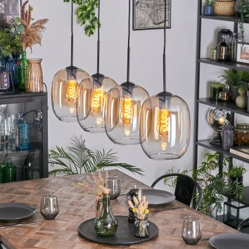 Apedo Pendellampa, Pendelbelysning Amber, Klart, 4-ljuskällor