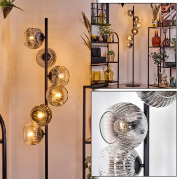 Ripoll Golvlampa Krom, Klart, Rökfärger, 6-ljuskällor