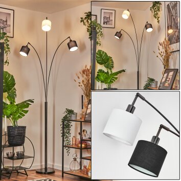 Bassagoda Golvlampa Krom, Svart, 3-ljuskällor