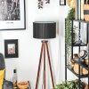 Soungou Golvlampa Krom, Trä mörkt, 1-ljuskällor
