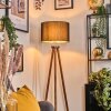 Soungou Golvlampa Krom, Trä mörkt, 1-ljuskällor