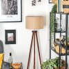 Soungou Golvlampa Krom, Trä mörkt, 1-ljuskällor