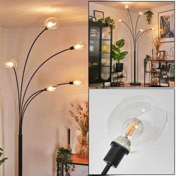 Nikkala Golvlampa Svart, 5-ljuskällor
