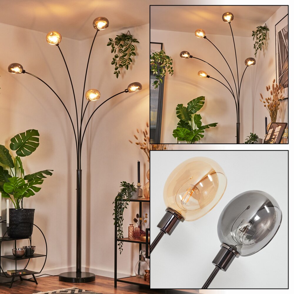Nikkala Golvlampa Krom, Svart, 5-ljuskällor main product photo