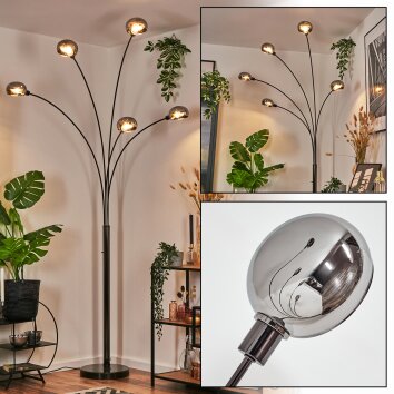 Nikkala Golvlampa Krom, Svart, 5-ljuskällor