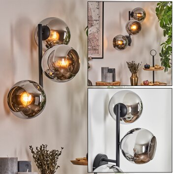 Koyoto kullampa, Vägglampa Krom, Rökfärger, 3-ljuskällor