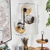 Koyoto kullampa, Vägglampa Amber, Krom, Rökfärger, 3-ljuskällor