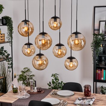 Gastor Pendellampa, kullampa, Pendelbelysning Amber, 8-ljuskällor