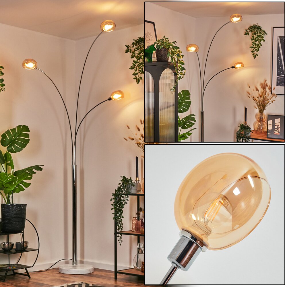 Nikkala Golvlampa Krom, Vit, 3-ljuskällor main product photo