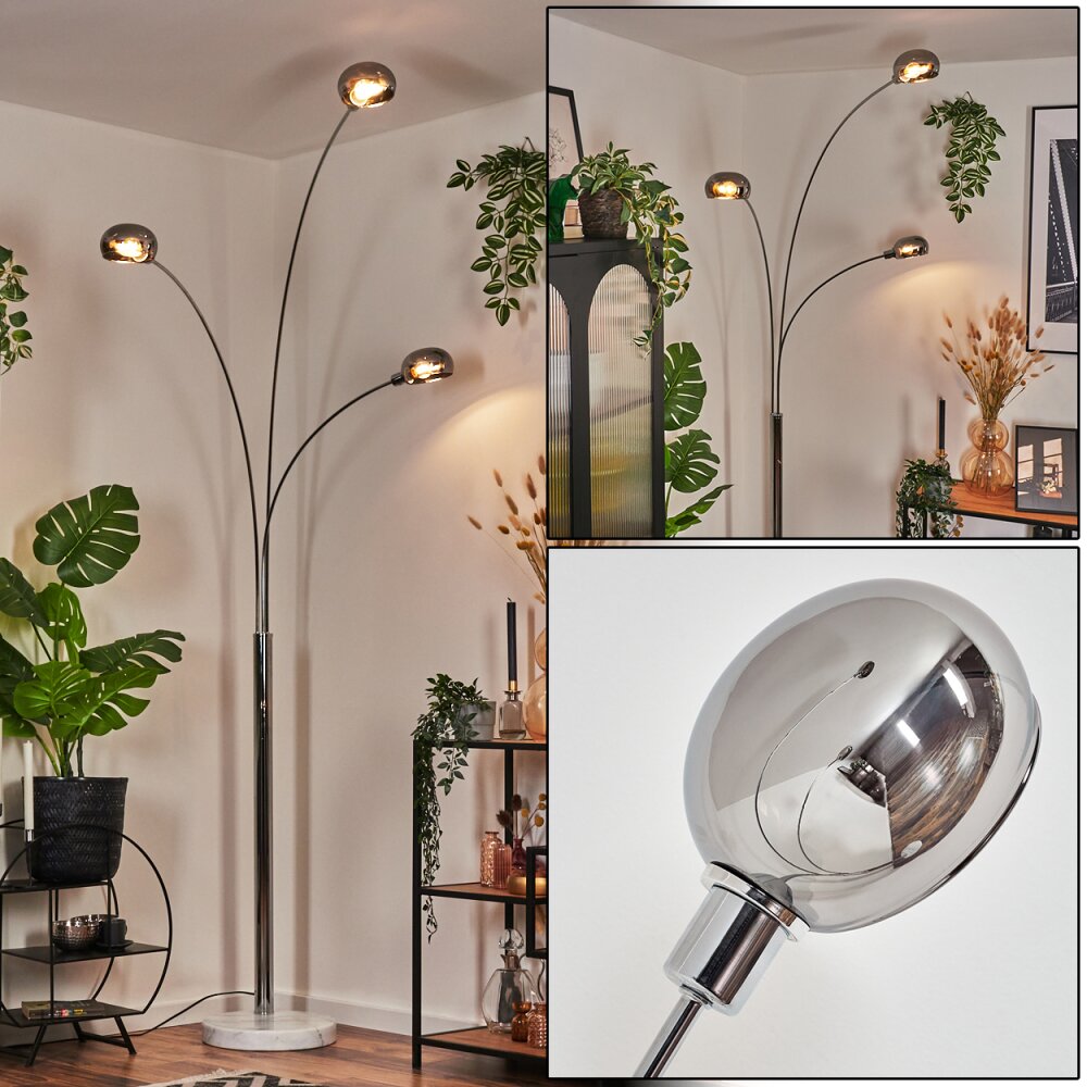 Nikkala Golvlampa Krom, Vit, 3-ljuskällor main product photo