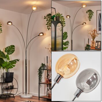 Nikkala Golvlampa Krom, Vit, 3-ljuskällor