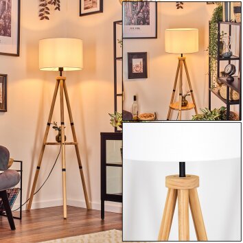 Soungou Golvlampa Naturfärger, Svart, 1-ljuskällor