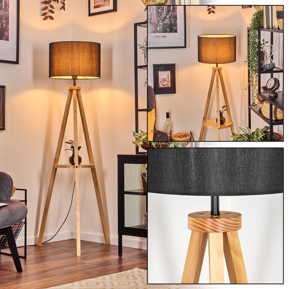 Soungou Golvlampa Naturfärger, Svart, 1-ljuskällor main product photo