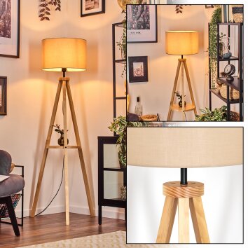 Soungou Golvlampa Naturfärger, Svart, 1-ljuskällor