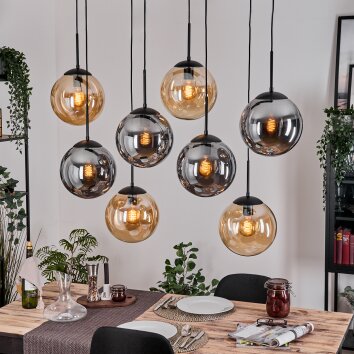 Gastor Pendellampa, kullampa, Pendelbelysning Amber, Rökfärger, 8-ljuskällor