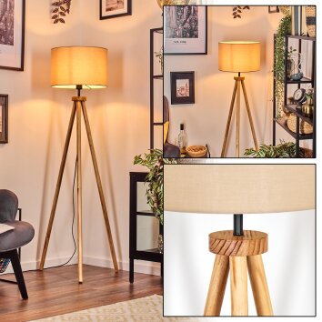 Soungou Golvlampa Naturfärger, Svart, 1-ljuskällor