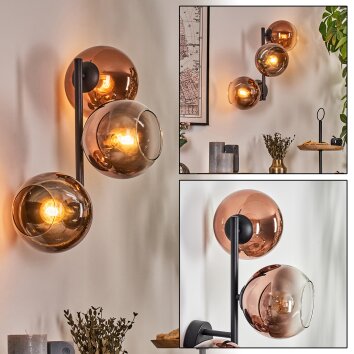 Koyoto kullampa, Vägglampa Klart, Kopparfärg, 3-ljuskällor