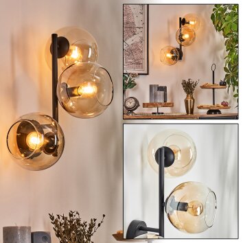 Koyoto kullampa, Vägglampa Amber, Klart, 3-ljuskällor