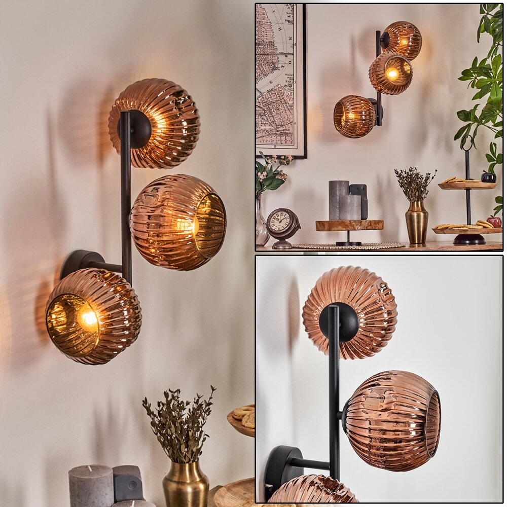 Ripoll kullampa, Vägglampa Kopparfärg, 3-ljuskällor main product photo