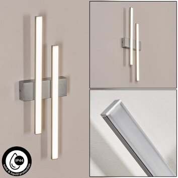 Glara vägglampa utomhus, Vägglampa LED Silver, 2-ljuskällor
