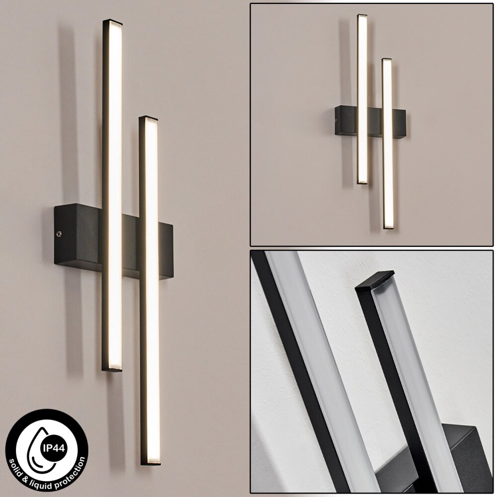 Glara vägglampa utomhus, Vägglampa LED Svart, 2-ljuskällor main product photo