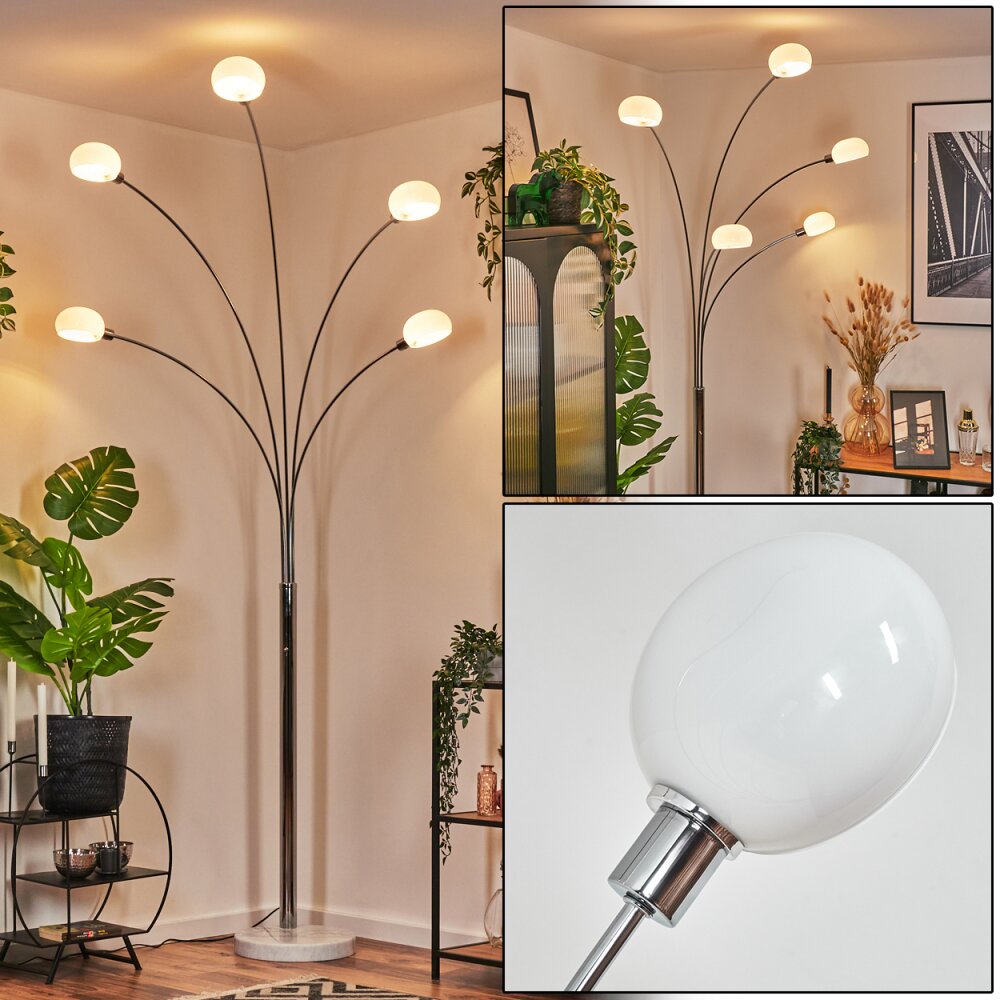 Nikkala Golvlampa Krom, Vit, 5-ljuskällor main product photo