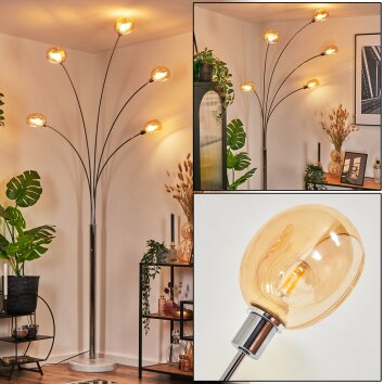 Nikkala Golvlampa Krom, Vit, 5-ljuskällor